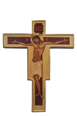 Icône Christ - Croix byzantine - 19 x 14 cm
